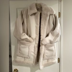 NEVER WORN! Abercrombie & Fitch Leather & Fur Coat